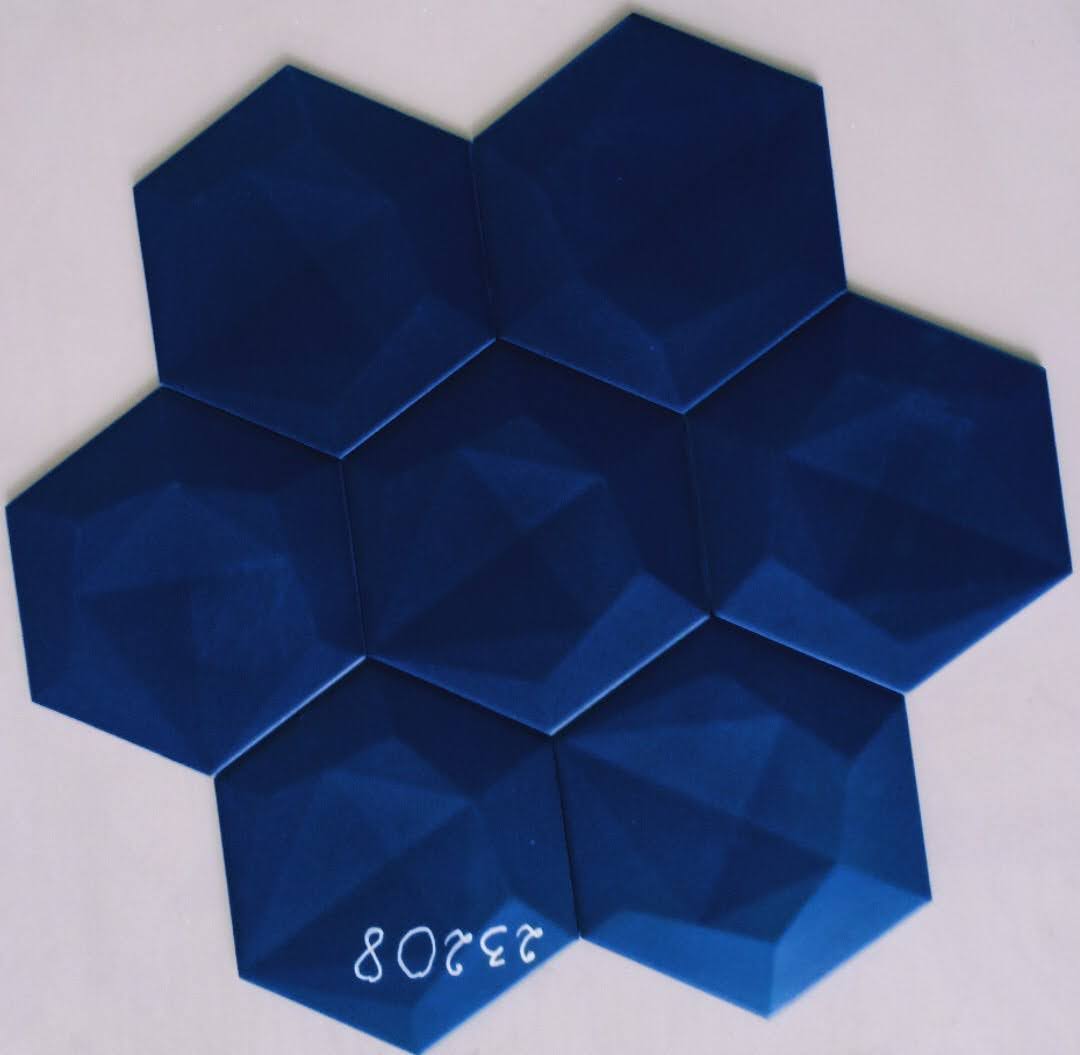 Gạch lục giác 3D xanh biển Gạch lục giác 3D xanh biển